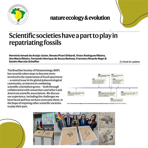 Publica O Nature Ecology Evolution Sociedade Brasileira De