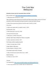 The Cold War Webquest Docx The Cold War Webquest Directions Answer