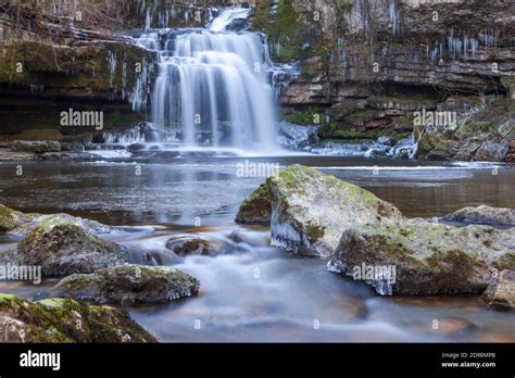 Winter View Of Cauldron Force At West Burton In The Yorkshire Dales