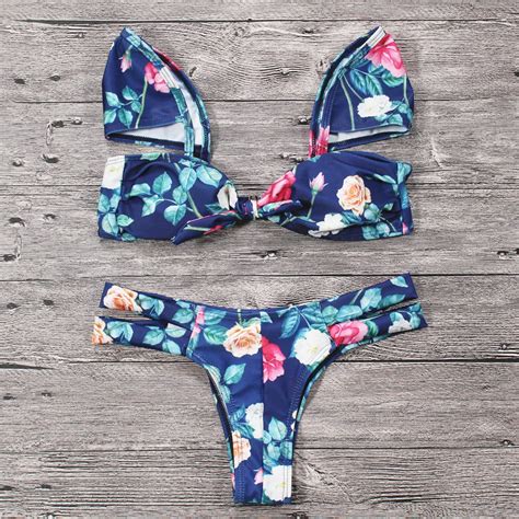 Frill Flower Print Bikini Summer Bathing Suit Brazilian Sexy Bikinis