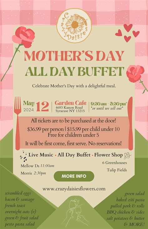 Mother's Day All-Day Buffet | Crazy Daisies