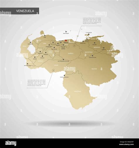 Mapa De Venezuela Vector Estilizados Infograf A D Oro Ilustraci N