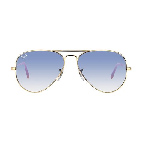 Óculos de Sol RayBan Aviator RB3025L 001 3F 55 Dourado Azul Degrade