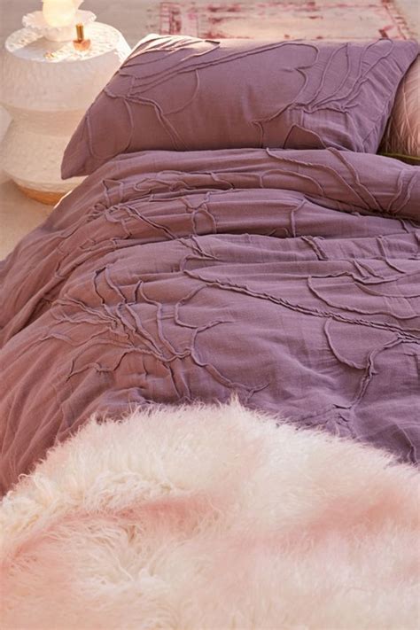 Lumi Floral Roping Duvet Cover Duvet Covers Duvet Covers Urban Outfitters Purple Duvet Cover