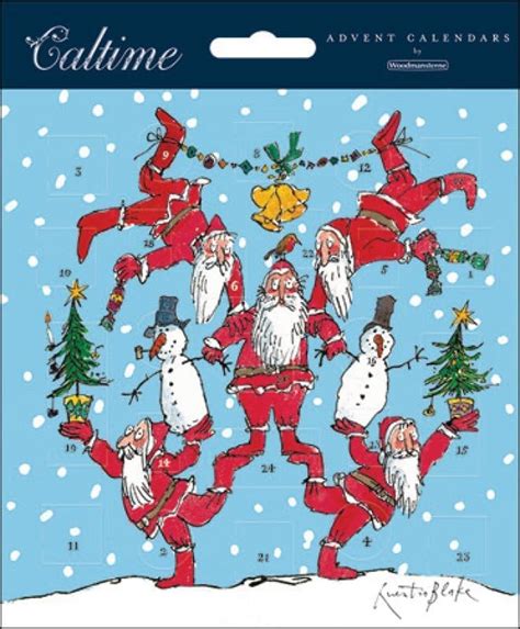 Woodmansterne Quentin Blake Christmas Santas Advent Calendar 185mm X