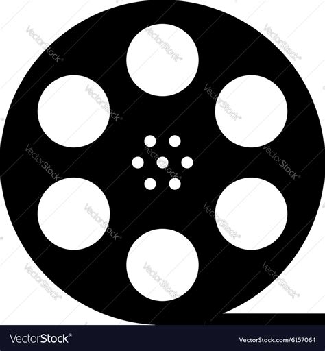 Black film reel silhouette Royalty Free Vector Image