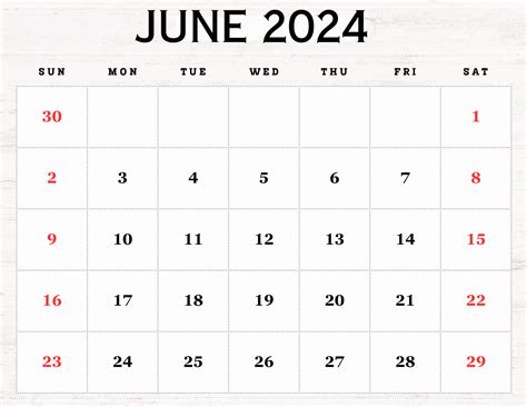 Printable june 2024 calendar with holidays and holidays