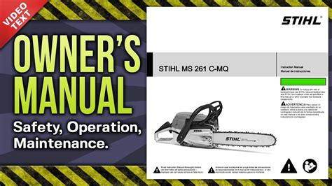 Stihl Ms 261 Chainsaw Owners Manual