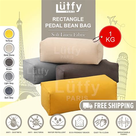 Ready Stock Rectangle Bean Bag Stool With 15 Kg Filling Bean