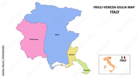 Friuli Venezia Giulia Map District Map Of Friuli Venezia Giulia In