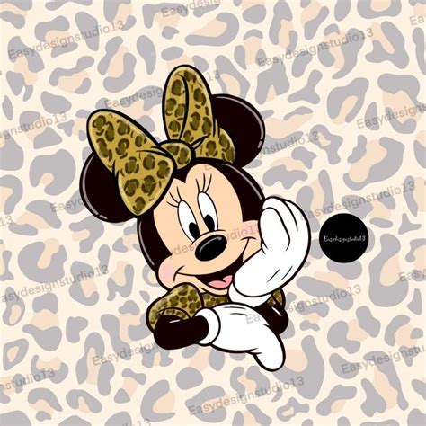 Leopard Minnie Mouse Png Archivo Minnie Gold Glitter Minnie Etsy