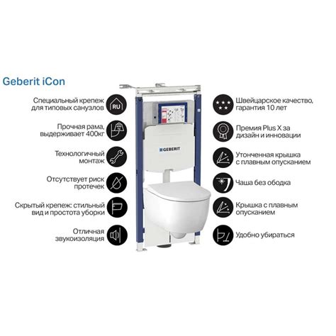 GEBERIT Renova Compact 500.122.TC.R Унитаз с инсталляцией подвесной ...