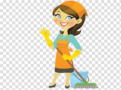 Housekeeping Cleaner Cleaning Domestic Worker Cartoon Cleaning Lady