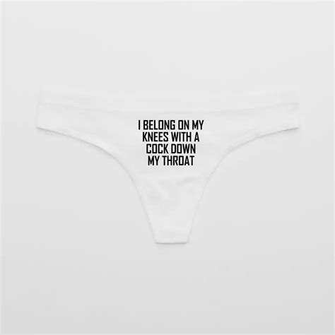 I Belong Slut Thong Kinky Bdsm Cum Slut Panties Cock Slut Etsy