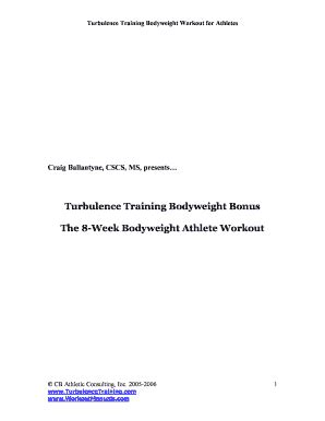 Fillable Online Turbulence Training Bodyweight Workout For Athletes Fax