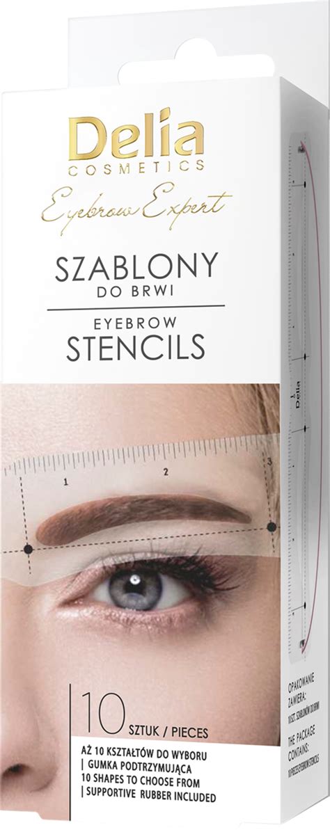 DELIA COSMETICS Eyebrow Expert szablony do brwi z gumką 10 szt