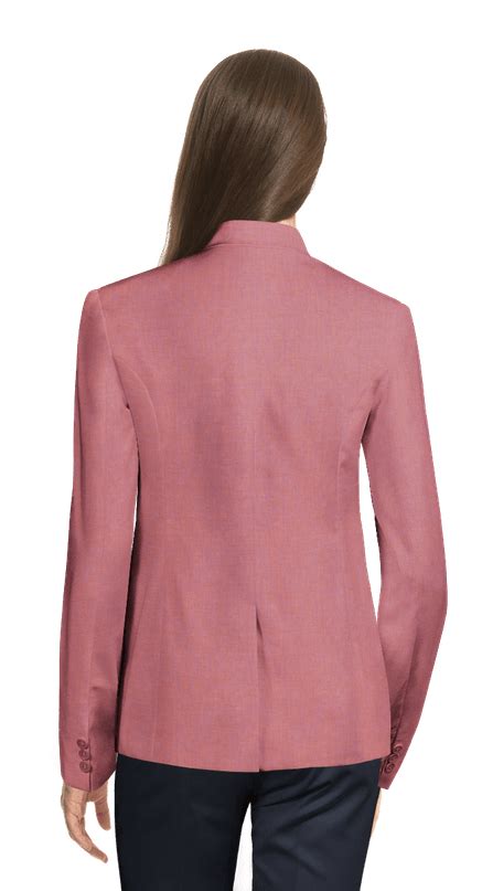 Pink Linen Double Breasted Jacket Relaxed Fit Sumissura