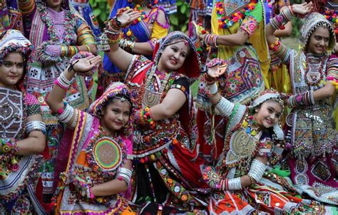 Joyful Garba Dance Of Gujarat During The Annual Navaratri Festival