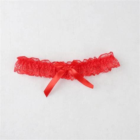 Porte jarretelles LINGERIE Ensemble en dentelle avec nœud Blanc
