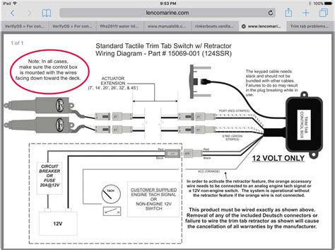 lenco trim tab switch wiring schematic