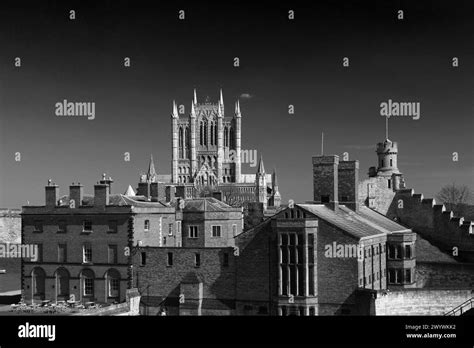 View Over Lincoln Castle Lincoln City Lincolnshire County England