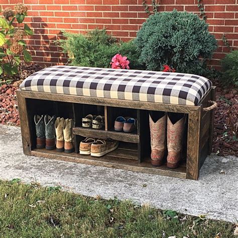 Entryway Bench Shoe Bench Shoe Rack Storage Bench Shoe Rustic