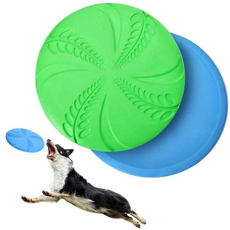 2 Pack Dog Frisbee, Nobleza Flexible Floatable Foam Frisbee Dog Toy for ...