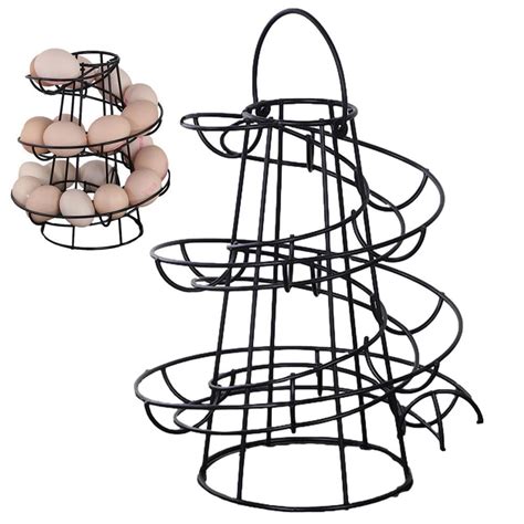 Vokewalm Metal Egg Holder Creative Spiral Egg Rack Egg Display Rack