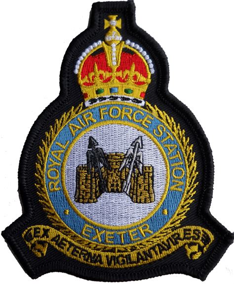 Raf Exeter Royal Air Force Mod Crest Embroidered Patch