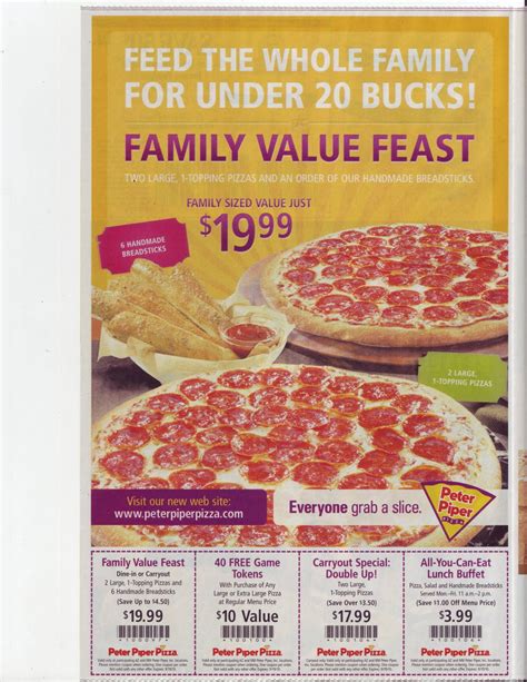 Tons O Coupons: $50 in peter piper pizza coupons