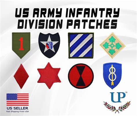 Embroidered US Army Infantry Divisions Iron on Patches, Infantry ...