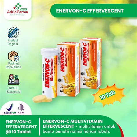 Jual ENERVON C EFFERVESCENT Strip 10 Tablet VITAMIN C ENERVON