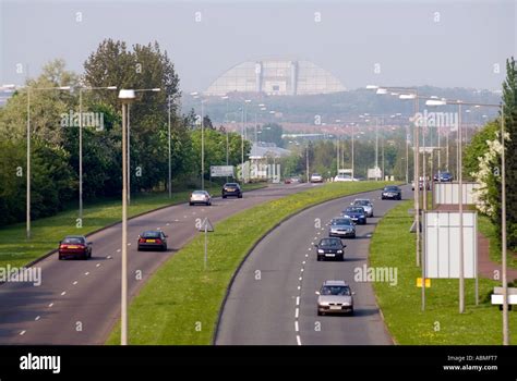 Central Milton Keynes road snow dome UK Stock Photo - Alamy