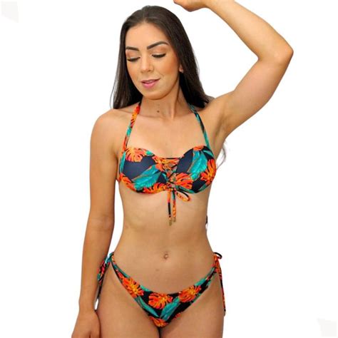 Biquini Adulto Feminino Modelo Meia Taça Bojo Levanta Busto Frente