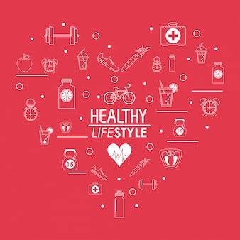 Premium Vector | Color poster elements sport healthy lifestyle icons