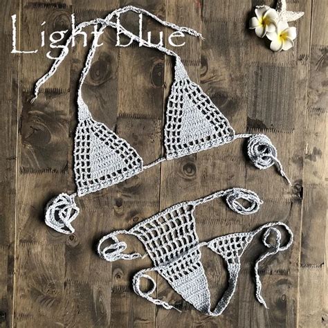 Hecho A Mano Crochet Micro Bikini G Thong String Beach Micro Swimwear