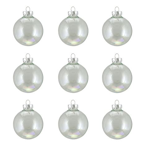 9ct Clear Iridescent Glass Ball Christmas Ornaments 2 50mm Christmas Central