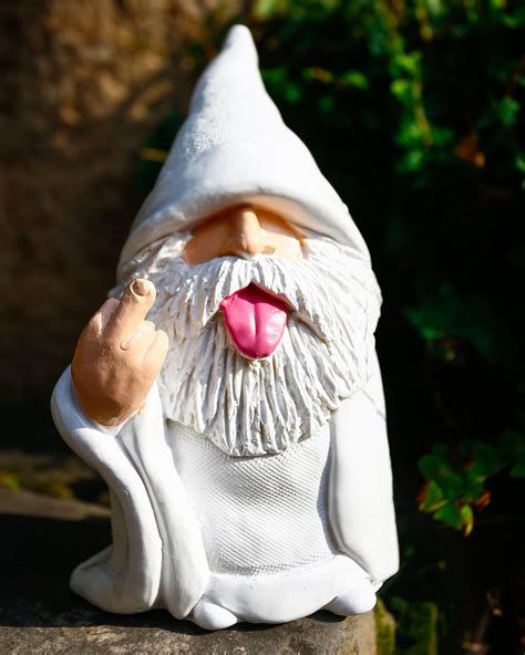 Garden Gnomes Middle Finger Gnomes Small Garden Statues Naughty Figurine Smoking