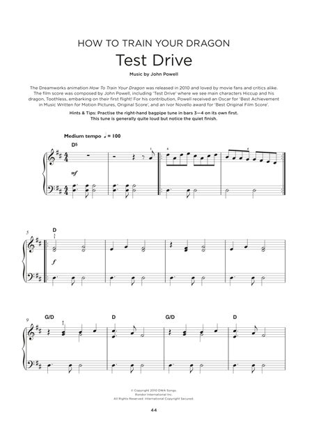 Test Drive From How To Train Your Dragon Sheet Music By John Powell