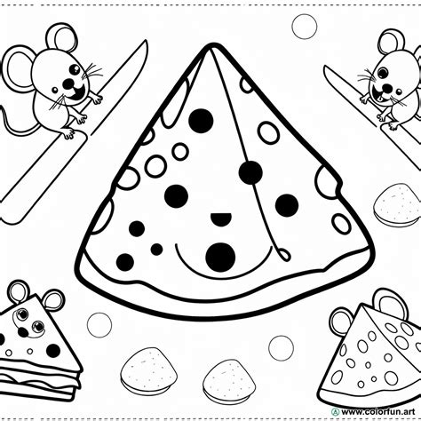 Coloriage d un mignon fromage à Télécharger ou à Imprimer gratuitement