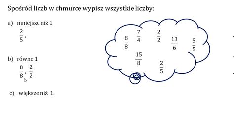 Spo R D Liczb W Chmurce Wypisz Wszystkie Liczby Mniejsze Od Jeden