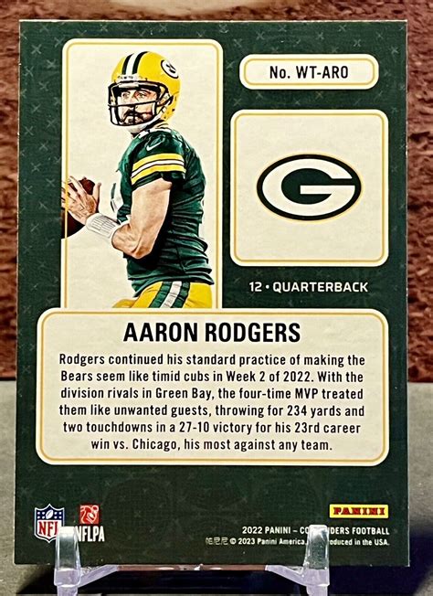 Panini Contenders Winning Ticket Emerald Wt Aro Aaron Rodgers