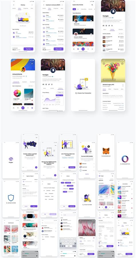 Fingies Nft Marketplace Mobile App Ui Kit Ui Kits On Ui Mobile