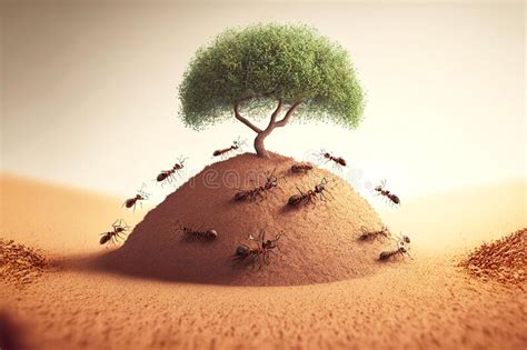 A Large Anthill With Passages Underground Stock Vector Illustration