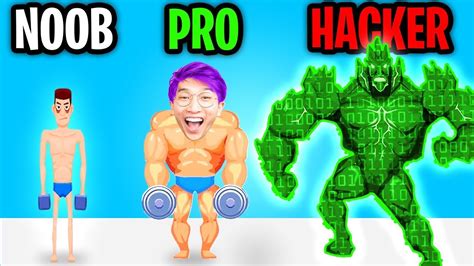 Can We Go Noob Vs Pro Vs Hacker In Tough Man App All Levels Youtube