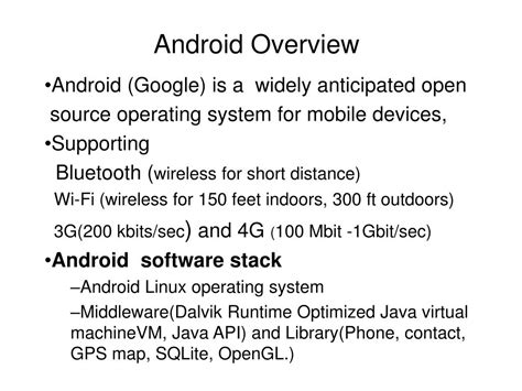 Ppt Android Overview Powerpoint Presentation Free Download Id 6525000