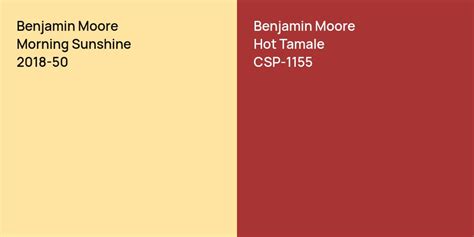 Benjamin Moore Morning Sunshine Vs Benjamin Moore Hot Tamale Comparison