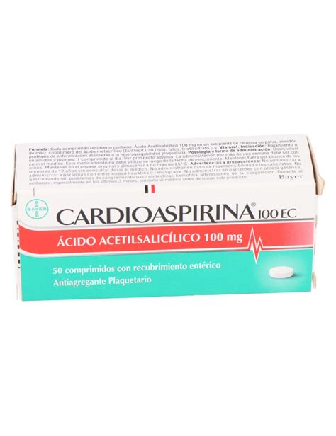 Cardioaspirina 100 Ec 100 Mg 50 Comprimidos Bayer