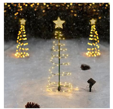 Solar Christmas tree fairy lights - WhiteRows