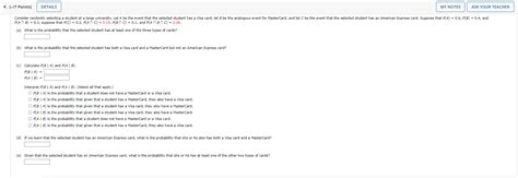 Solved 4. [-/7 Points] DETAILS MY NOTES ASK YOUR TEACHER | Chegg.com 